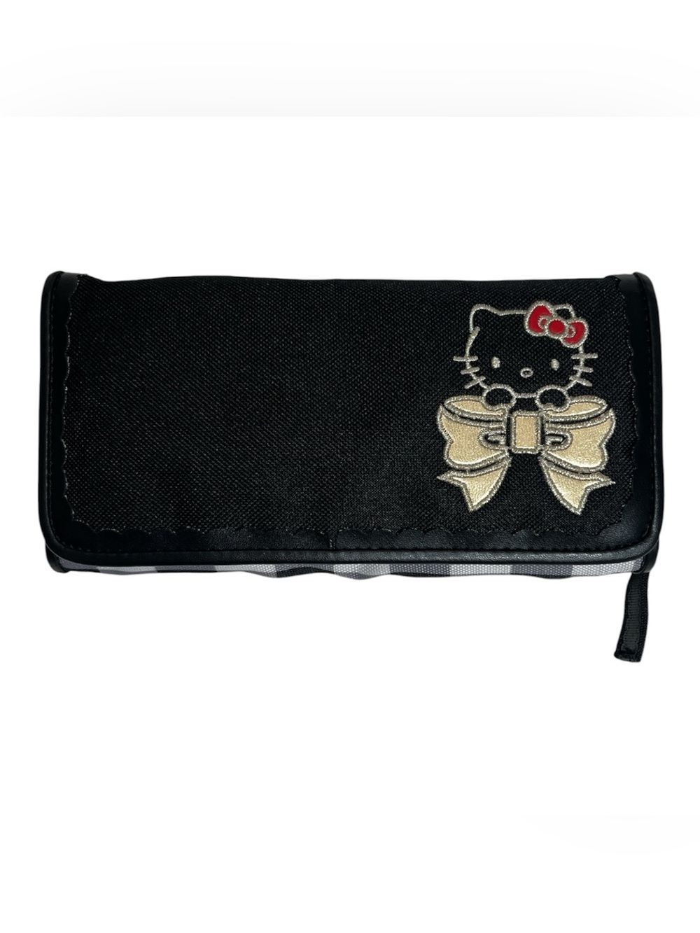 Hello Kitty Black Wallet with Gold Bow and Red Bow Accent